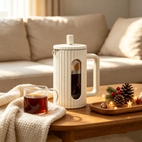Cafetière à piston 1L personnalisée avec logo, en verre borosilicate de qualité supérieure, pour café moderne, OEM ODM