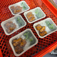 Fibre moulée PLA & PP PE PET EVOH Lamination Plateau de supermarché biodégradable Boîtes à lunch jetables pour viande et légumes de bagasse