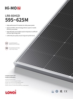 Panneaux solaires LONGi 615W 620W 625W 640W 645W 650W, module PV 650 Watt, panneau solaire à demi-cellules de type N avec certification CE TUV