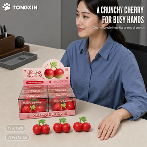 Juego <span class=keywords><strong>de</strong></span> Regalo <span class=keywords><strong>de</strong></span> Juguetes Squishy TONGXIN: Nuevos Squishies <span class=keywords><strong>de</strong></span> Cereza Crujiente Rojos para Aliviar el Estrés, Juguetes Sensoriales para Escritorio, Venta al por Mayor OEM - Product Image 4