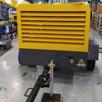 Compresor de Aire de Tornillo Portátil Atlas Copco Modelos XAS186 XAS400 XAS137 7bar 400cfm 100psi con Ruedas para Industrias de Construcción y Minería