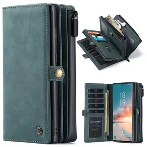CaseMe Cho Samsung S22 Ultra Case Book Leather 3 Trong 1 Ốp Điện Thoại Trên Galaxy S22 Ultra Case Lật Ví Từ Có Thể Tháo Rời