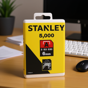 Agrafes Stanley Type A 6 mm, 5000 unités, revêtement zinc, pour usage bureautique - Product Image 3