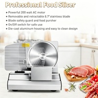 Trancheuse à viande électrique silencieuse 130W, lame de 190 mm, moteur entièrement en cuivre, épaisseur réglable de 0 à 15 mm, machine à trancher les aliments pour usage domestique, 220V