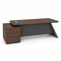 Bureau de direction présidentiel haut de gamme en panneaux de particules haute densité, fonctionnel et polyvalent, pour l'organisation de bureau, disponible en gros