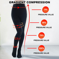 Collants de compression à bout fermé pour femmes 20-30 mmHg, antibactériens, écologiques, respirants, en Spandex/Nylon tricoté, style sport