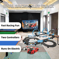 Circuit de course de voitures à l'échelle 1:20 avec deux contrôleurs de jeu haute vitesse, alimenté électriquement, en plastique, avec batterie au lithium