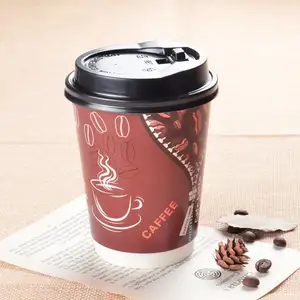 Fabrik neue Produkte 8 oz 12 oz 16 oz 24 oz heißgetränke einweg kaffee mit individuellem Logo doppelwandige Kaffeebecher aus Papier mit Deckel