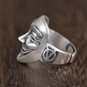100% S925 Sterling Silber <span class=keywords><strong>Vintage</strong></span> Matt Cluster-Ring Verstellbar Punk Hipster-Stil für Beide Geschlechter für Verlobung - Product Image 2