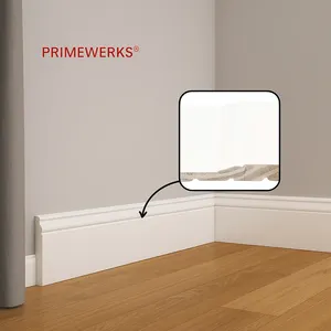 प्राइमवर्क्स बेसबोर्ड मोल्डिंग सफेद ठोस लकड़ी पेंट फ्रेम मोल्डिंग लकड़ी के बेसबोर्ड स्कर्टिंग मोल्डिंग एमडीएफ मोल्डिंग प्राइमेड - Product Image 1