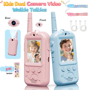 Talkies-walkies vidéo à double caméra pour enfants, lot <span class=keywords><strong>de</strong></span> 2, sans Wi-Fi, chat en temps réel, rechargeables, pré-associés, jouet pour garçons et filles, 3 ans et plus, cadeaux d'anniversaire - Product Image 1