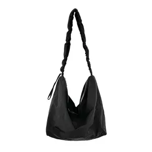 New Styling Tote Bag Travel Crinkled Strap Shoulder Bag Large Capacity Handbag Clean Look