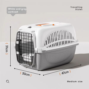 Petop Factory - Transporteur pour animaux de compagnie approuvé par les compagnies aériennes - Taille standard - Respirant - Léger - Plastique - Pour les voyages <span class=keywords><strong>en</strong></span> <span class=keywords><strong>voiture</strong></span> et <span class=keywords><strong>en</strong></span> train - Avec verrou de sécurité - Product Image 2