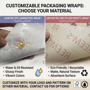 Hojas de Papel Pergamino Antigrasa con Logotipo Personalizado, Papel para Envolver Alimentos, Seguro para Sándwiches y Hamburguesas, para Panaderías y Tiendas de Delicatessen - Product Image 6