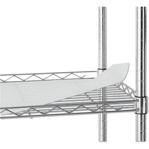 Alera ALESW322416SR 3-Shelf <b>Wire</b> Cart 24 In. X 16 In. X 39 In. with Liners 450 Lbs Capacity Silver Storage Cart - Product Image 3