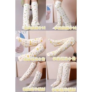 Calcetines hasta la rodilla para mujer, hasta media pantorrilla, térmicos, cálidos, de fibra de poliéster, con estampado de Anime, para dormir en casa, otoño e invierno - Product Image 3