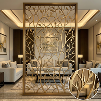 Paravent décoratif en acier inoxydable 304 découpé au laser, motif chevron, panneau mural moderne pour hall d'hôtel, mariage
