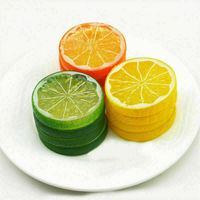 1Pcs Kunstmatige Plastic Plakjes Citroen Levensechte Nep Fruit Wobble Decoratieve Props