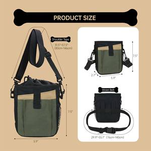Free sample <b>Dog</b> Treat <b>Pouch</b> No Spill Clasp Hands Outdoor <b>Dog</b> <b>Training</b> <b>Pouch</b> with Treats and Waist Wear for Travel Fun Bag - Product Image 2