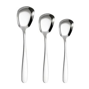 Wholesale Extra Thick 304 Stainless Steel <b>Spoon</b> Use Creative Square Flat Bottom <b>Soup</b> Rice <b>Spoon</b> - Product Image 1