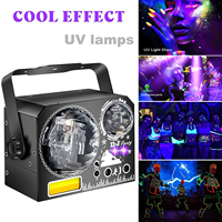 Lumière de fête DJ à télécommande 7 en 1, lumière stroboscopique UV noire avec effet d'aurore, projection DMX512 pour discothèque