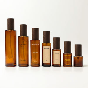 Frasco de Loção Âmbar de Luxo para Embalagem Cosmética <span class=keywords><strong>100ml</strong></span>/120ml para Sérum e Óleo Corporal, Frascos <span class=keywords><strong>Spray</strong></span> de Vidro com Bomba e Tampa - Product Image 6