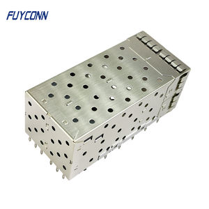 Connettore a fattore di forma piccolo a 80pin più connettore SFP Multi-porta 2x1 impilato con tubo leggero, connettore SFP + 2x2x2 Press-Fit - Product Image 4