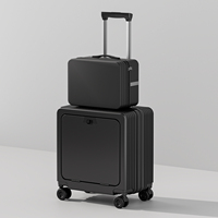 Valise de cabine moderne haut de gamme, ouverture frontale, avec port de charge, compartiment pour ordinateur portable et serrure TSA, logo personnalisé