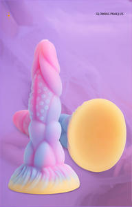 Juguetes Sexuales Anales de Silicona Luminosos Fluorescentes, Estimulación del Punto G, Masturbación, Consolador de Dragón Monstruoso, Tapón Anal con Ventosa - Product Image 3