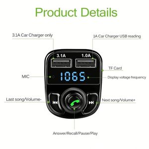 ที่ชาร์จในรถยนต์ QC3.0 เครื่องเล่น MP3 อะแดปเตอร์ชาร์จเร็ว V5.0 แฮนด์ฟรี ชาร์จเร็ว ที่ชาร์จในรถยนต์แบบ Dual USB สำหรับโทรศัพท์และคอมพิวเตอร์ - Product Image 4