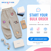 Smiledotkids Pantalons de jogging personnalisés pour enfants, broderie rayée lapin et chat, doux, OEM ODM, faible MOQ, pour tout-petits garçons et filles, vente en gros