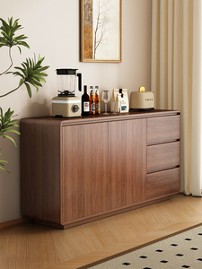 Solid Wood Mid-Century Modern Light Luxury High-End Multifunctional <strong>Sideboard</strong> Rounded Corners <strong>for</strong> Living Room <strong>Kitchen</strong> Home Use - Product Image 1