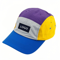 OEM Own Brand Logo Poliéster Sin estructurar 5 Paneles Goma Pvc Parche Logo Sport Cap Ligero Secado rápido Running Camp Cap