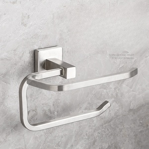 Stainless Steel Wall-Mounted Towel Hook Brushed Finish Adjustable <b>Bathroom</b> <b>Accessory</b> Minimalist Design Single Bar Fixed Holder - Product Image 3