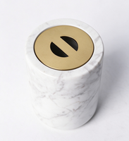 Brûleur à Bakhoor en marbre blanc naturel avec couvercle en métal pour la décoration de la maison, style minimaliste Wabi Sabi, brûleur à encens arabe