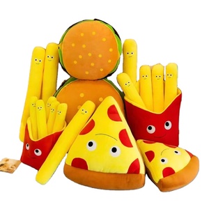 Nhà Sản Xuất Phim Hoạt Hình Bánh Hamburger Thực Phẩm Đồ Chơi Gối Sáng Tạo Bánh Pizza Pháp Khoai Tây Chiên Đồ Chơi Sang Trọng Trẻ Em Nhồi Bông Gối Thú Bông - Product Image 1