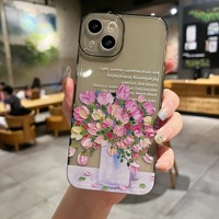 Coque de téléphone portable en TPU imperméable à fleurs, impression personnalisée avec votre propre logo, coque de téléphone souple pour tous les modèles, vente chaude