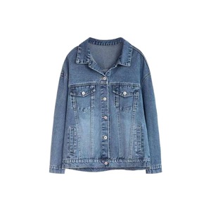 Veste de cowboy en jean mince et solide avec ceinture pour femmes, ample, <span class=keywords><strong>mi</strong></span>-<span class=keywords><strong>longue</strong></span> et décontractée pour le printemps, l'automne et l'hiver - Product Image 2