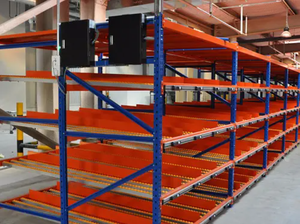 Sistema de Estanterías de Flujo de Cartones, Estanterías Industriales Deslizantes con Rodillos, Estanterías de Almacenamiento de Acero con Gravedad FIFO - Product Image 5