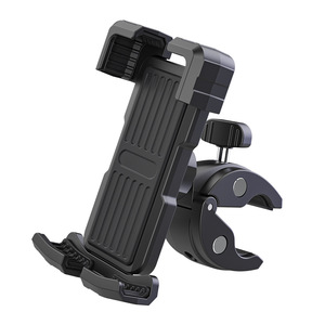 <b>Push</b> Type Bike Phone Holder Universal Mount For Motorcycle Electric Bike Mountain Bike Navigation With Adjustable Clamp Black - Product Image 2