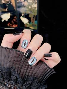 Uñas Postizas Reutilizables Cortas de Alta Calidad al por Mayor de Fábrica, Diseño de Ojo de Gato Azul, <span class=keywords><strong>Puntas</strong></span> de Uñas Postizas - Product Image 6
