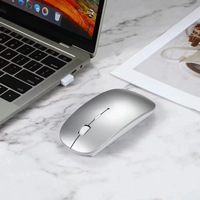 Mouse Nirkabel Optik Slim Senyap 2.4G Isi Ulang untuk Bisnis, Perjalanan, Rumah, Laptop, Desktop, Kantor