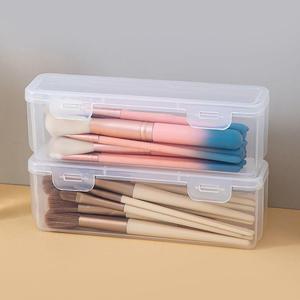 Plastic <b>Makeup</b> <b>Brush</b> <b>Case</b> With Lid Transparent Dustproof Portable Travel Organizer For Cosmetic Storage - Product Image 5