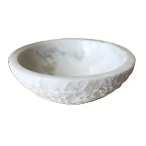 Fancy Bathroom Natural Marble Counter Top Sink White Stone Polished Water Bowl Round Circular Granite Stone Sink Hand Wash Basin