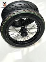 Kit Roda Supermoto Surron Ultra Bee 17" 6061 CNC Aluminium 17x2.5 17x3.5 Ban Slick Performa Tinggi Suku Cadang Modifikasi Sepeda Listrik
