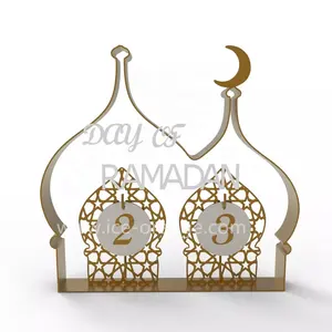 Holz Ramadan Craft Advents kalender Eid Mubarak Countdown Kalender Ramadan Dekorationen Lieferungen