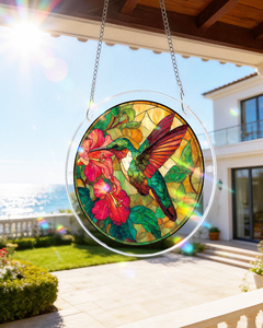 ชุดประกอบตกแต่งหน้าต่างอะคริลิครูปนกฮัมมิงเบิร์ดสีเขียวมรกต 83 ชิ้น, ของตกแต่งแขวนหน้าต่างทรงกลม, ชุดประกอบ DIY, ปริซึมสีรุ้ง - Product Image 5