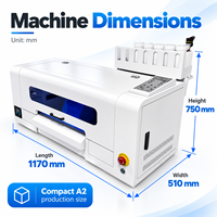 Imprimante DTF A2 Combo avec Secoueur de Poudre et Sécheur, Double Tête XP600 I1600 I3200, Machine Directe sur Film pour l'Impression de Vêtements et Tissus