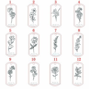 Collier personnalisé à faire soi-même en acier inoxydable collier d'<span class=keywords><strong>astrologie</strong></span> du zodiaque fleur de <span class=keywords><strong>naissance</strong></span> pour les femmes - Product Image 3