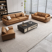 Ensemble de canapés sectionnels modernes en cuir véritable à trois places pour la maison, le bureau et le salon, mobilier de bureau exécutif, usage commercial